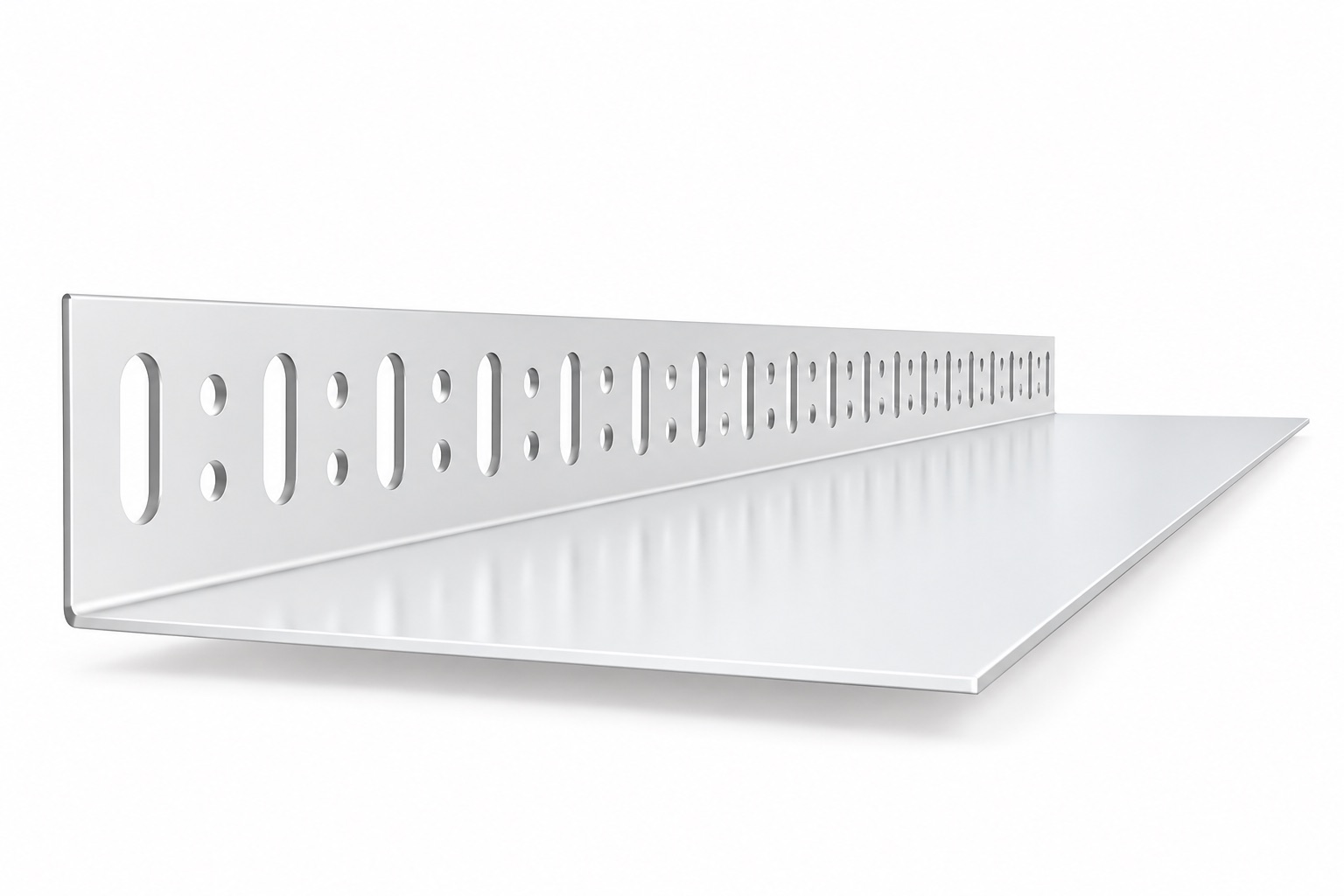 Perforated white metal bead profile