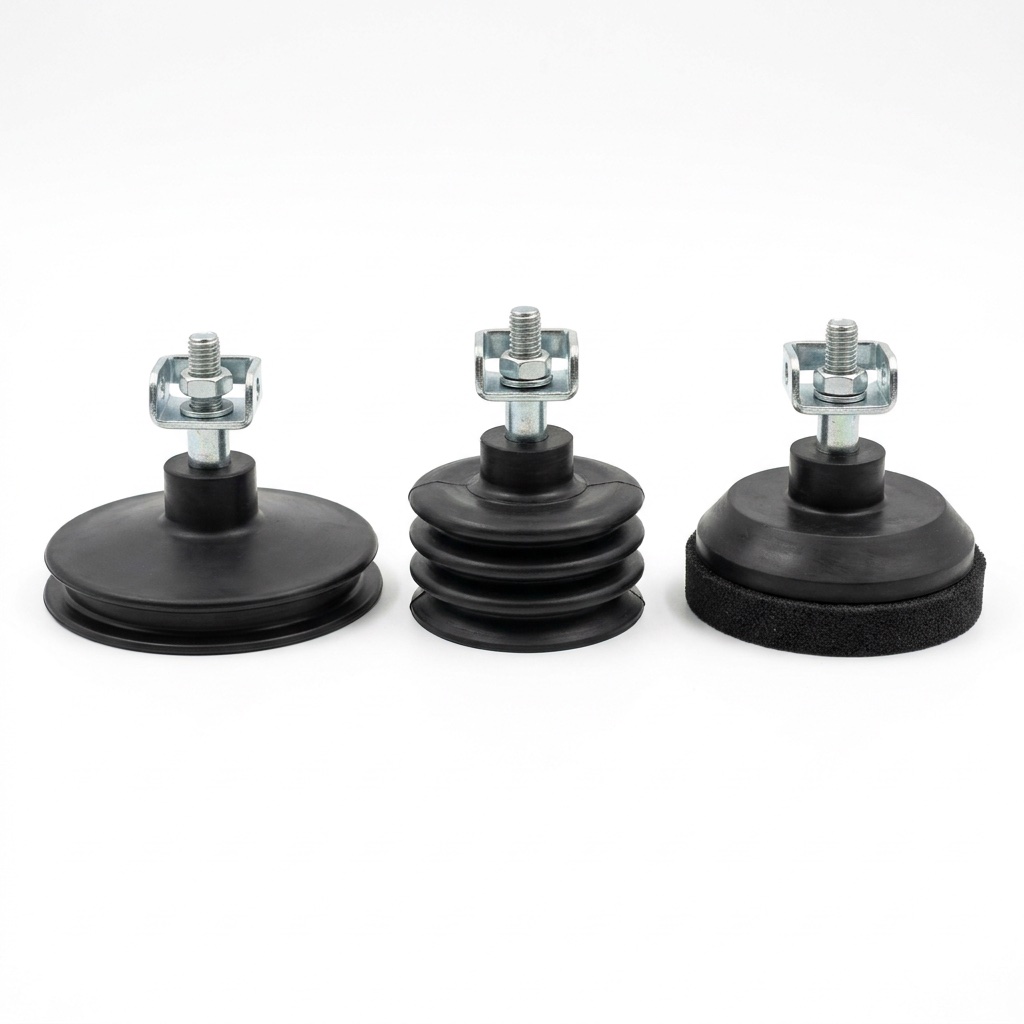 Black rubber suction cups